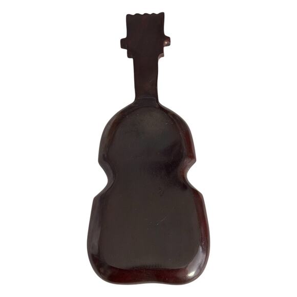 Vintage Wooden Violin Shaped Tray Made in Haiti - Picture 4 of 8